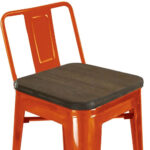 30 Inch Brown and Orange Modern Bar Stools with Footrest (4)