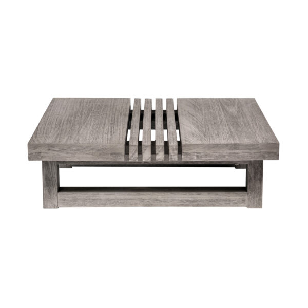33-Inch Gray Solid Wood Outdoor Coffee Table for Patios