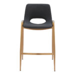 26 Inch Black Gold Faux Leather Bar Stools Set of 2