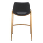 26 Inch Black Gold Faux Leather Bar Stools Set of 2