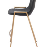 26 Inch Black Gold Faux Leather Bar Stools Set of 2