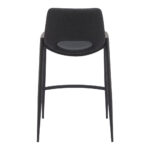 26 Inch Black Faux Leather Steel Bar Stools Set of 2 15 26 Inch Black Faux Leather Steel Bar Stools Set of 2