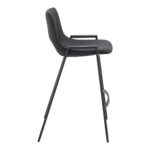 26 Inch Black Faux Leather Steel Bar Stools Set of 2 16 26 Inch Black Faux Leather Steel Bar Stools Set of 2