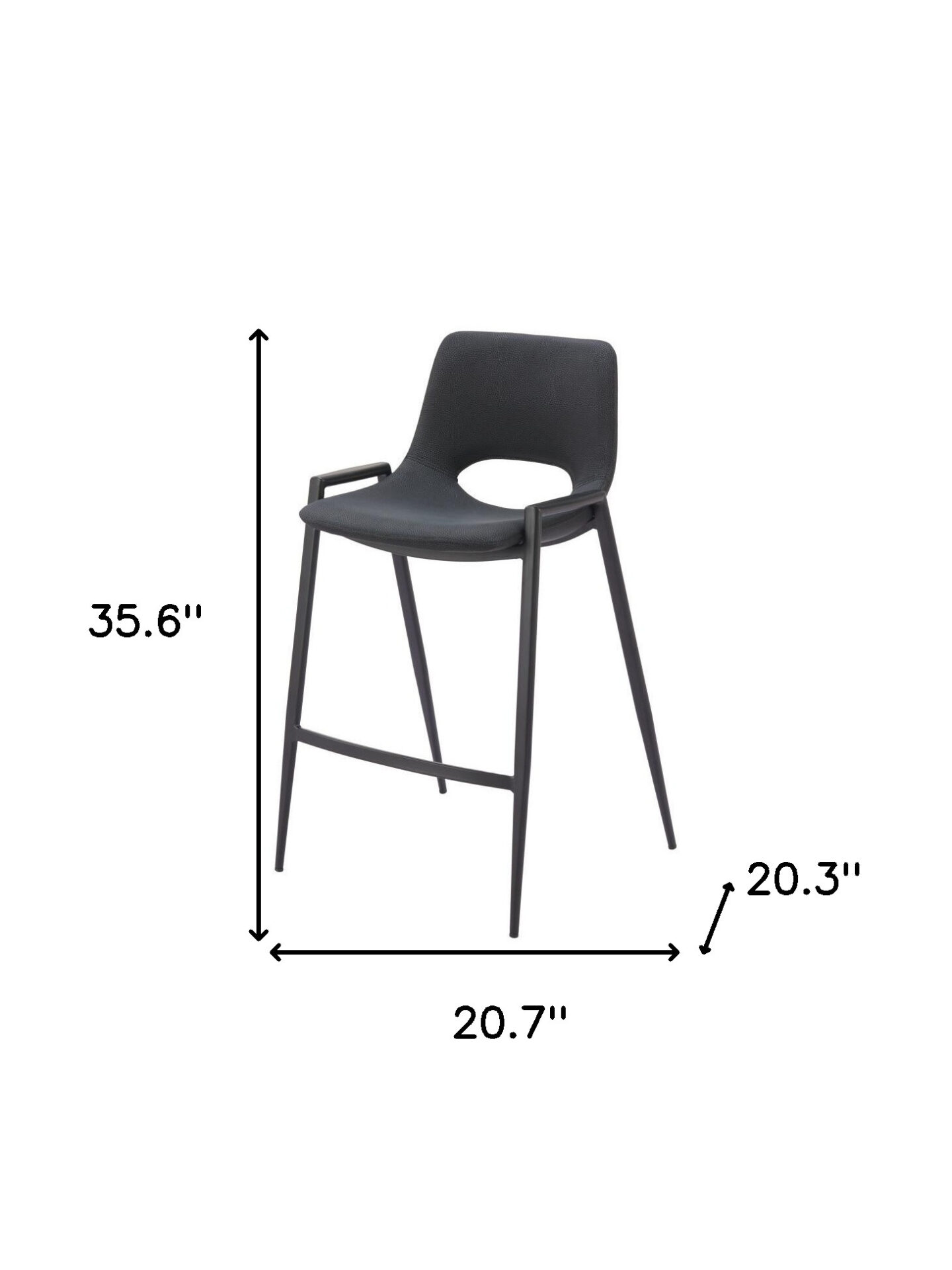 26 Inch Black Faux Leather Steel Bar Stools Set of 2 9 26 Inch Black Faux Leather Steel Bar Stools Set of 2 - Image 9