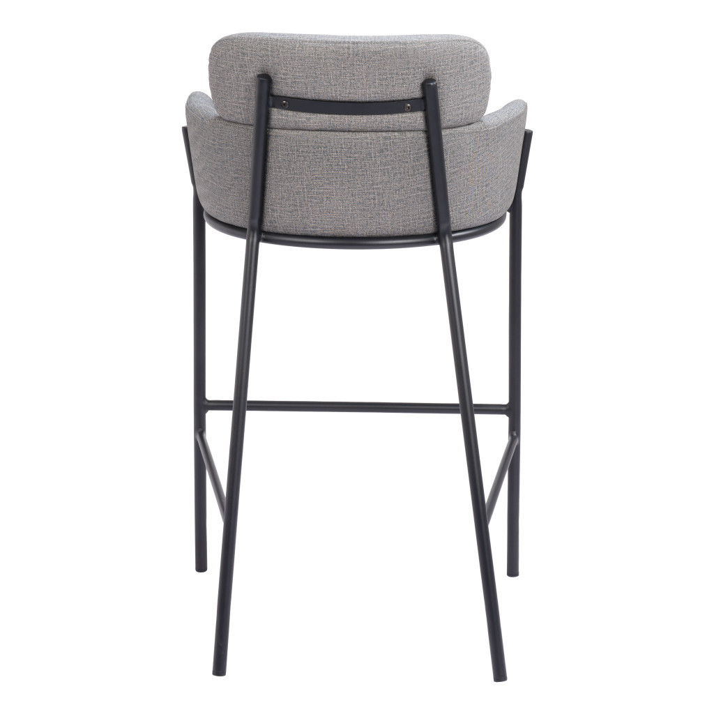 30-Inch Slate Gray and Black Modern Bar Stool 6 30-Inch Slate Gray and Black Modern Bar Stool - Image 6