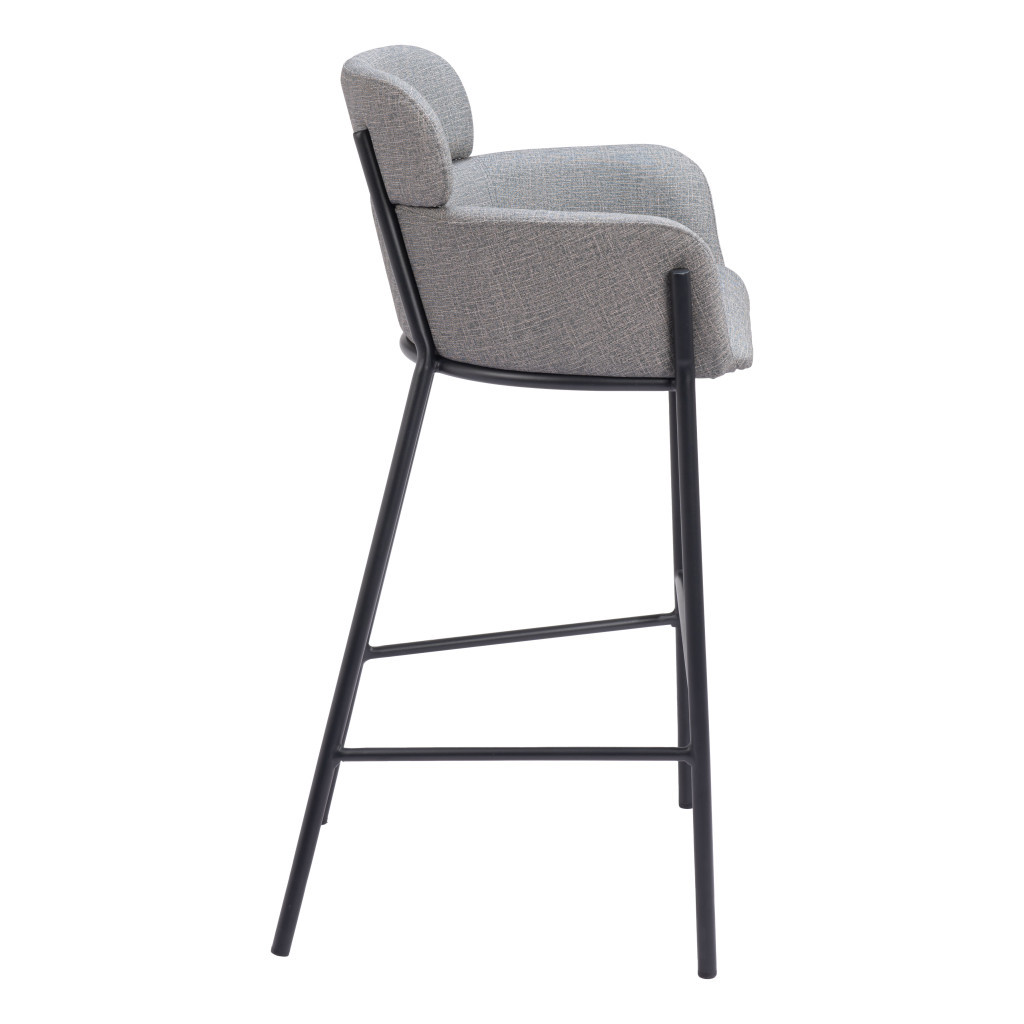 30-Inch Slate Gray and Black Modern Bar Stool 4 30-Inch Slate Gray and Black Modern Bar Stool - Image 4