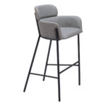 30-Inch Slate Gray and Black Modern Bar Stool 16 30-Inch Slate Gray and Black Modern Bar Stool