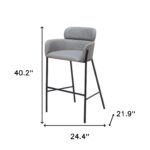 30-Inch Slate Gray and Black Modern Bar Stool 17 30-Inch Slate Gray and Black Modern Bar Stool