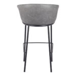 30 Inch Gray Black Faux Leather Steel Modern Bar Stool