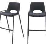 30 Inch Black Faux Leather Steel Bar Stools with Armrests (Set of 2) 11 30 Inch Black Faux Leather Steel Bar Stools with Armrests (Set of 2)