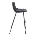 30 Inch Black Faux Leather Steel Bar Stools with Armrests (Set of 2) 16 30 Inch Black Faux Leather Steel Bar Stools with Armrests (Set of 2)