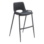 30 Inch Black Faux Leather Steel Bar Stools with Armrests (Set of 2) 14 30 Inch Black Faux Leather Steel Bar Stools with Armrests (Set of 2)