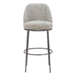 32-Inch Gray and Black Modern Swivel Bar Stool
