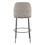 32-Inch Gray and Black Modern Swivel Bar Stool