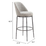 32-Inch Gray and Black Modern Swivel Bar Stool