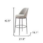 32-Inch Gray and Black Modern Swivel Bar Stool