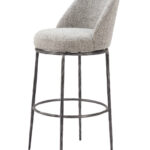 32-Inch Gray and Black Modern Swivel Bar Stool