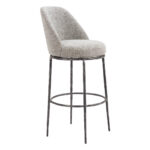32-Inch Gray and Black Modern Swivel Bar Stool