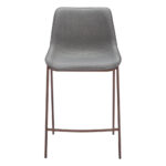 26 Inch Slate Gray and Brown Modern Bar Stools (Set of 2)
