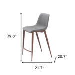 26 Inch Slate Gray and Brown Modern Bar Stools (Set of 2)