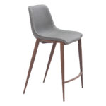 26 Inch Slate Gray and Brown Modern Bar Stools (Set of 2)