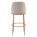 32 Inch Beige and Gold Modern Swivel Bar Stool