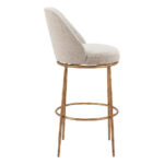 32 Inch Beige and Gold Modern Swivel Bar Stool