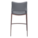 25 Inch Dark Gray Brown Faux Leather Low Back Bar Stools (Set of 2)