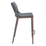 25 Inch Dark Gray Brown Faux Leather Low Back Bar Stools (Set of 2)