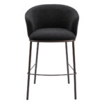 30 Inch Black Shearling and Bronze Steel Bar Stool 11 30 Inch Black Shearling and Bronze Steel Bar Stool