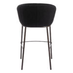 30 Inch Black Shearling and Bronze Steel Bar Stool 13 30 Inch Black Shearling and Bronze Steel Bar Stool