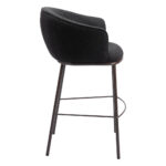 30 Inch Black Shearling and Bronze Steel Bar Stool 15 30 Inch Black Shearling and Bronze Steel Bar Stool