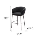 30 Inch Black Shearling and Bronze Steel Bar Stool 17 30 Inch Black Shearling and Bronze Steel Bar Stool