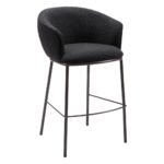 30 Inch Black Shearling and Bronze Steel Bar Stool 14 30 Inch Black Shearling and Bronze Steel Bar Stool
