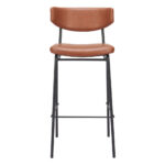 26 Inch Brown And Black Modern Bar Stools With Footrest (Set of 2)