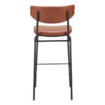 26 Inch Brown And Black Modern Bar Stools With Footrest (Set of 2)