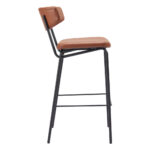 26 Inch Brown And Black Modern Bar Stools With Footrest (Set of 2)