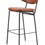 26 Inch Brown And Black Modern Bar Stools With Footrest (Set of 2)