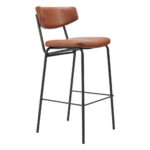 26 Inch Brown And Black Modern Bar Stools With Footrest (Set of 2)