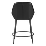 25 Inch Black Faux Leather Steel Bar Stools with Arms (Set of 2)