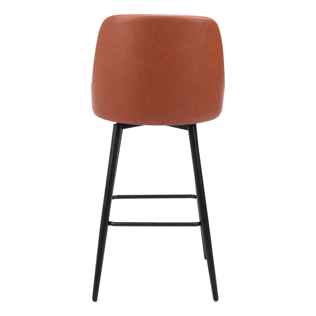 30-Inch Modern Brown and Black Swivel Bar Stool 4 30-Inch Modern Brown and Black Swivel Bar Stool - Image 4