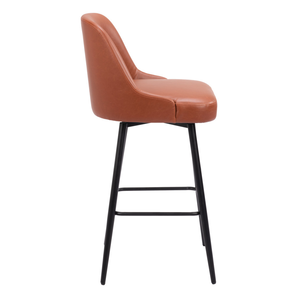 30-Inch Modern Brown and Black Swivel Bar Stool 6 30-Inch Modern Brown and Black Swivel Bar Stool - Image 6