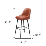 30-Inch Modern Brown and Black Swivel Bar Stool 17 30-Inch Modern Brown and Black Swivel Bar Stool