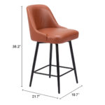 26-Inch Brown and Black Faux Leather Modern Swivel Bar Stool 18 26-Inch Brown and Black Faux Leather Modern Swivel Bar Stool