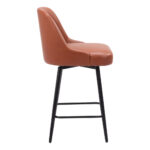 26-Inch Brown and Black Faux Leather Modern Swivel Bar Stool 15 26-Inch Brown and Black Faux Leather Modern Swivel Bar Stool