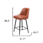 26-Inch Brown and Black Faux Leather Modern Swivel Bar Stool 17 26-Inch Brown and Black Faux Leather Modern Swivel Bar Stool