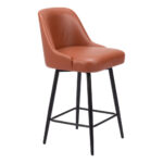 26-Inch Brown and Black Faux Leather Modern Swivel Bar Stool 13 26-Inch Brown and Black Faux Leather Modern Swivel Bar Stool