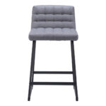 26 Inch Gray and Black Modern Bar Stools (Set of 2)