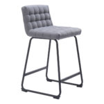 26 Inch Gray and Black Modern Bar Stools (Set of 2)