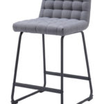 26 Inch Gray and Black Modern Bar Stools (Set of 2)